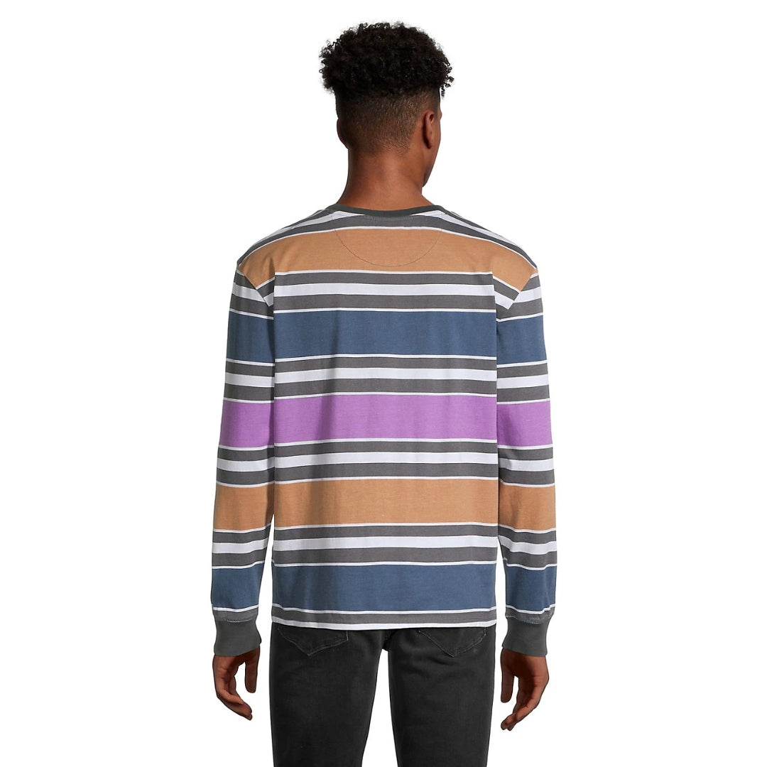 Guess Originals Block Stripe Long Sleeve Cotton T Shirt by Simons L MG Selections