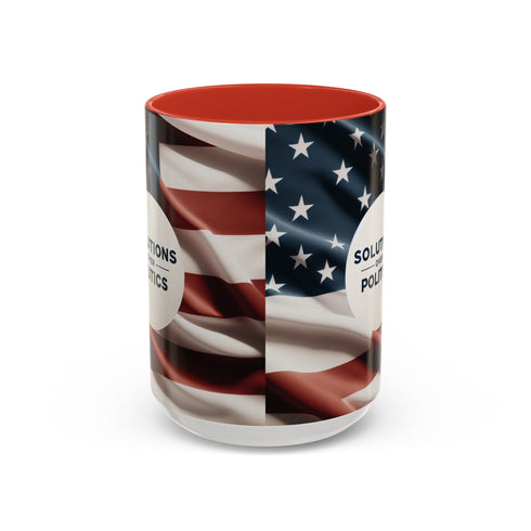 American Flag Custom Accent Coffee Mug (11, 15oz)