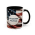 American Flag Custom Accent Coffee Mug (11, 15oz)