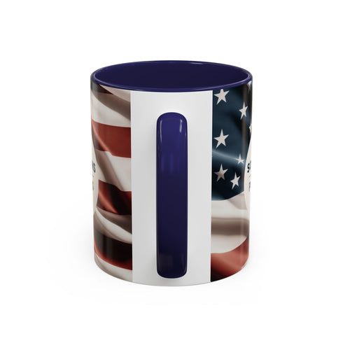 American Flag Custom Accent Coffee Mug (11, 15oz)