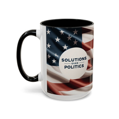 American Flag Custom Accent Coffee Mug (11, 15oz)