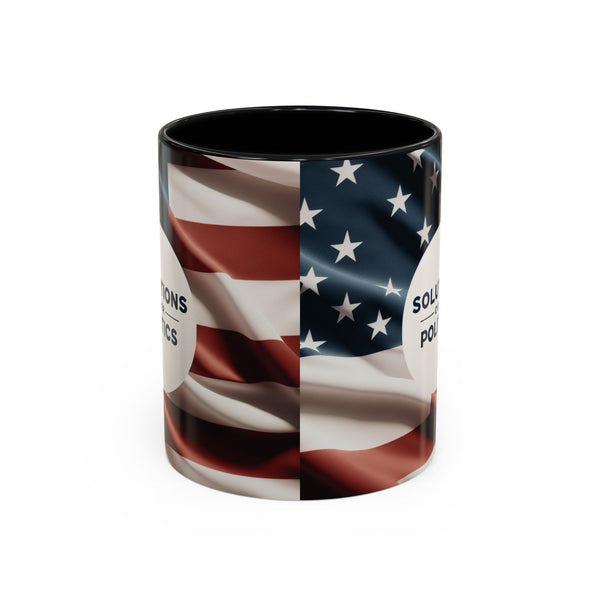 American Flag Custom Accent Coffee Mug (11, 15oz)