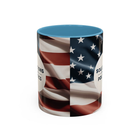 American Flag Custom Accent Coffee Mug (11, 15oz)