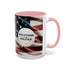 American Flag Custom Accent Coffee Mug (11, 15oz)