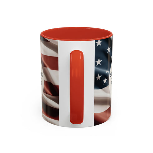 American Flag Custom Accent Coffee Mug (11, 15oz)