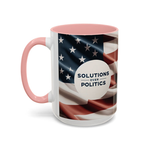 American Flag Custom Accent Coffee Mug (11, 15oz)