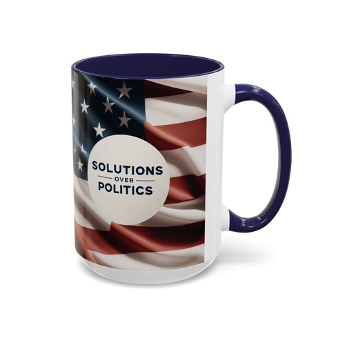 American Flag Custom Accent Coffee Mug (11, 15oz)