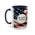 American Flag Custom Accent Coffee Mug (11, 15oz)