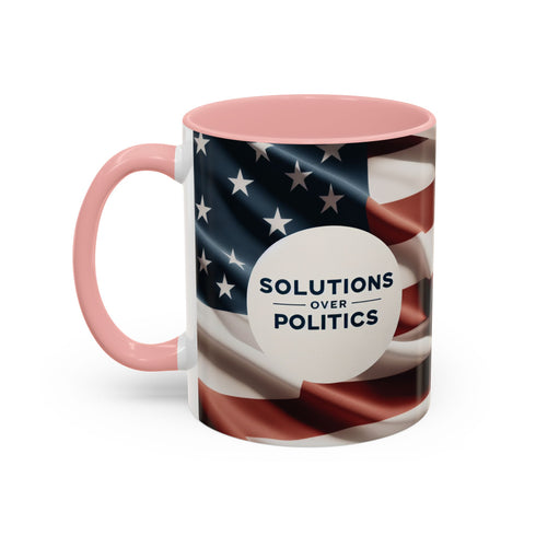 American Flag Custom Accent Coffee Mug (11, 15oz)