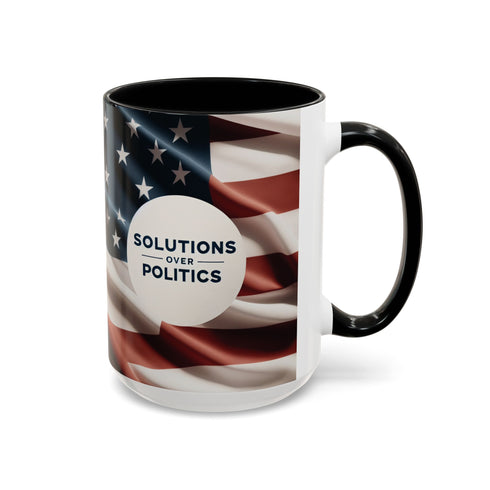 American Flag Custom Accent Coffee Mug (11, 15oz)